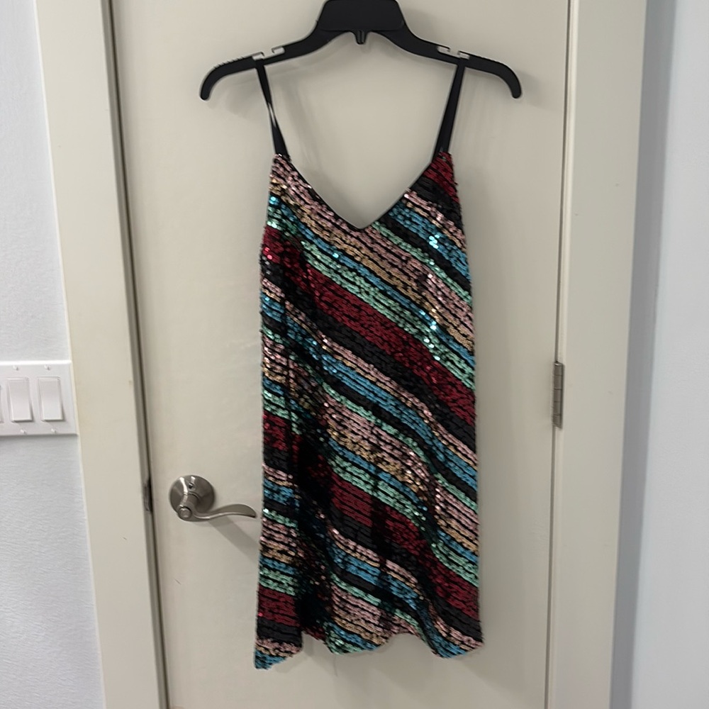 Colorful sequins cocktail dress